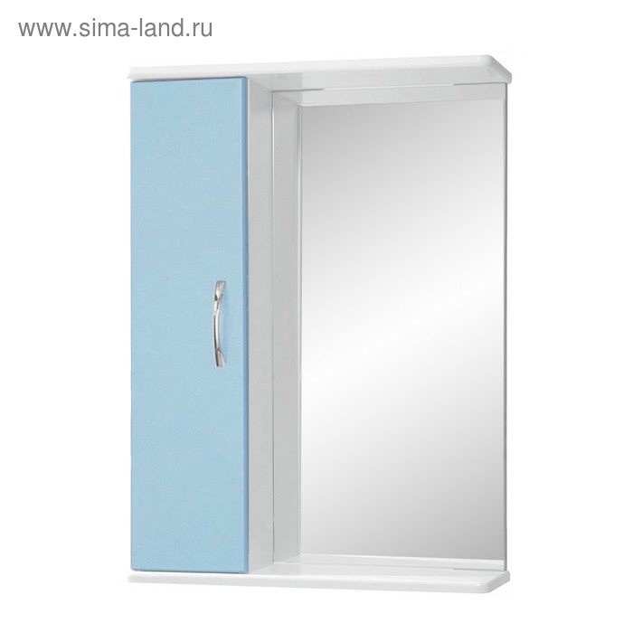 Зеркало-шкаф "Прима  500" левое цвет голубой - Фото 1