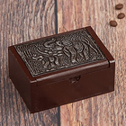 Шкатулка фанера с гравюрой "Два слоника" 4х6х8,5 см - Фото 1