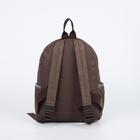 Рюкзак молодёжный, отдел на молнии, 3 наружных кармана, цвет коричневый - Фото 2