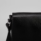 Сумка мужская, отдел на клапане, наружный карман, длинный ремень, цвет чёрный - Фото 4