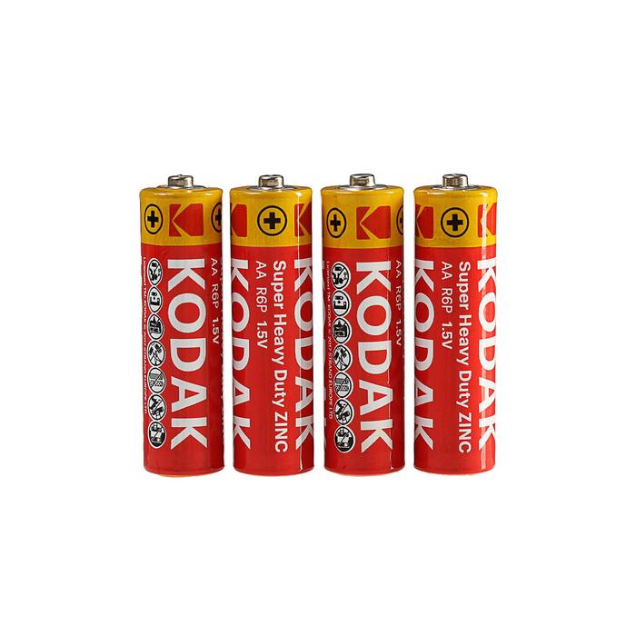 Батарейка солевая Kodak Super Heavy Duty, AA, R6-4S, 1.5В, спайка, 4 шт. - Фото 1