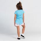 Комплект (футболка, шорты) для девочки, цвет голубой/розовый, рост 128-134 см (36) - Фото 3