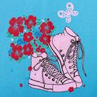 Комплект (футболка, шорты) для девочки, цвет голубой/розовый, рост 128-134 см (36) - Фото 4