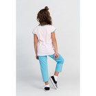 Комплект (футболка, брюки) для девочки, цвет голубой/розовый, рост 104-110 см (30) - Фото 3