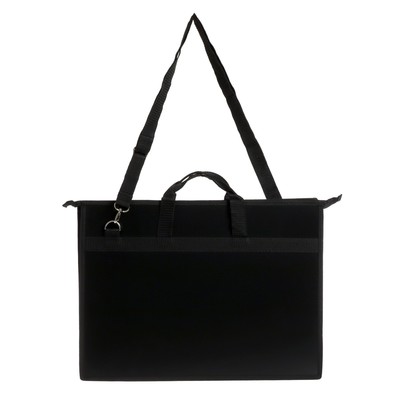 Папка для чертежей и рисунков A3, 420×343×50 мм, с ручками, пластиковая, молния сверху, 0.9 мм, «Стандарт» ПР 5, плечевой ремень, чёрная