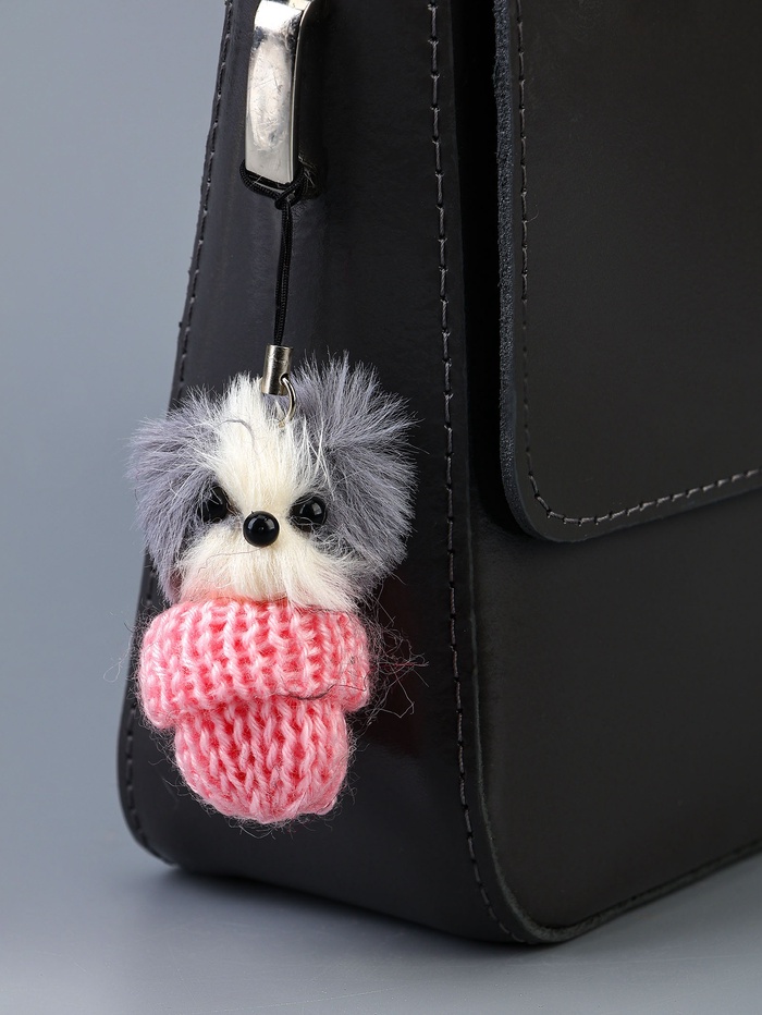 Брелок для ключей на подвеске «Пушистик. Котик сидит в шапочке», на сумку, рюкзак, 5×3×3 см, МИКС - Фото 1