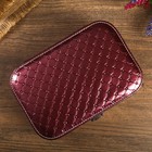 Шкатулка кожзам под часы 1 отделение и бижутерию "Стёганная" бордо 7х20,5х14 см - Фото 3