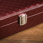 Шкатулка кожзам под часы 1 отделение и бижутерию "Стёганная" бордо 7х20,5х14 см - Фото 4