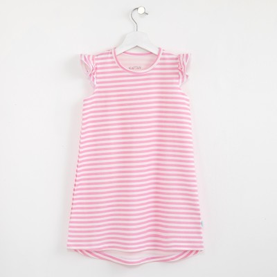 Платье для девочки, белый/розовый, р-р 30 (98-104см) 3-4г., 100% хлопок