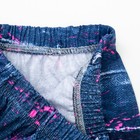 Брюки (лосины) для девочки, рост 116 см, цвет джинса, принт розовый - Фото 4