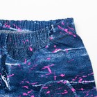 Брюки (лосины) для девочки, рост 128 см, цвет джинса, принт розовый - Фото 3