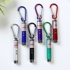 Фонарик+лазер на карабине 2 режима "Металлик" МИКС 9,2х1,3х1,3 см (комплект 10 шт) - фото 20836485