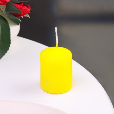Свеча - цилиндр, 4×5 см, 7 ч, 47 г, жёлтая