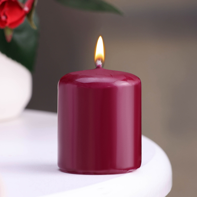 Свеча-цилиндр, 4×5 см, 7 ч, 47 г, бордовая