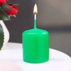 Свеча - цилиндр, 4х5см, 7 ч, 47 г, зеленая - Фото 1