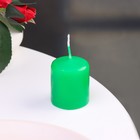 Свеча - цилиндр, 4х5см, 7 ч, 47 г, зеленая - Фото 2