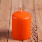 Свеча - цилиндр, 4х5см, 7 ч, 47 г, оранжевая - Фото 2