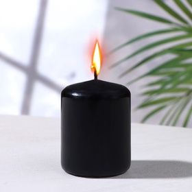 Свеча - цилиндр, 4?5 см, 7 ч, 47 г, чёрная (комплект 3 шт)