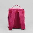 Рюкзак школьный, отдел на молнии, 2 наружных кармана, цвет розовый - Фото 3