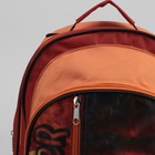 Рюкзак школьный, отдел на молнии, 2 наружных кармана, цвет оранжевый/красный - Фото 4