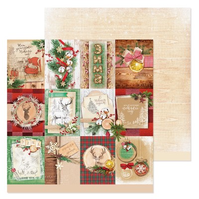 Бумага для скрапбукинга «Зима», 30,5 х 30,5 см, 180 г/м²