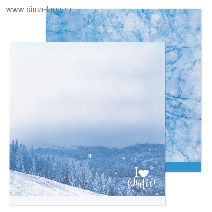 Бумага для скрапбукинга «Люблю зиму», 30,5 × 30,5 - Фото 1