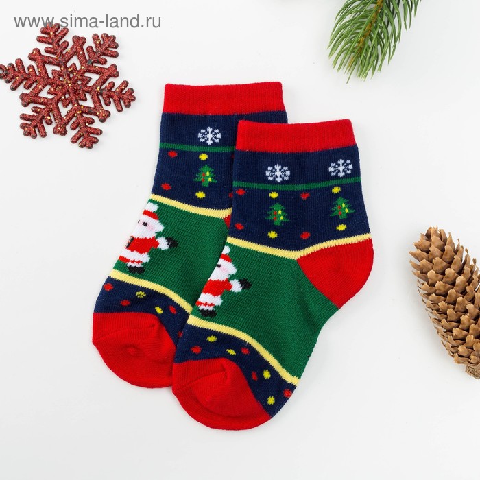 Носки детские Collorista «Дед Мороз», размер 21-24 (13-15 см), (1-3 года) - Фото 1