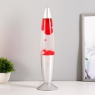 Светильник настольный металл, стекло, воск «Лава» Е14 25-35W серебро 34×8.5×8.5 см - Фото 2