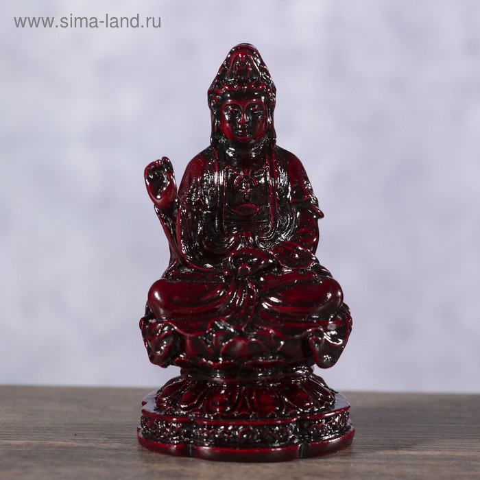 Нэцке полистоун "Медитация Лакшми" тёмно-красный 10,8х6х6 см - Фото 1