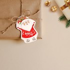 Шильдик декоративный на подарок «Дедушка Мороз», 6,5 х 9,1 см, Новый год - Фото 2