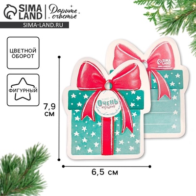 Шильдик новогодний декоративный на подарок «Кому-то очень хорошему», 6.5×7.5 см