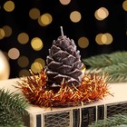 Свеча новогодняя "Шишка с еловым декором", 7 см, коричневая МИКС - Фото 5
