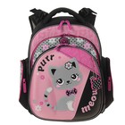 Рюкзак каркасный Hummingbird TK 37 х 32 х 18 см, мешок, для девочки, «Котёнок», розовый/чёрный - Фото 2