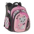 Рюкзак каркасный Hummingbird TK 37 х 32 х 18 см, мешок, для девочки, «Котёнок», розовый/чёрный - Фото 3