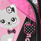 Рюкзак каркасный Hummingbird TK 37 х 32 х 18 см, мешок, для девочки, «Котёнок», розовый/чёрный - Фото 8