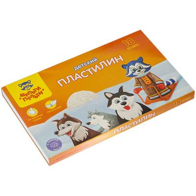 Пластилин 18 цветов 270 г Мульти-Пульти «Енот на Аляске» со стеком