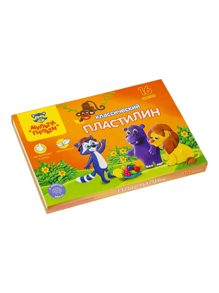 Пластилин «Мульти-Пульти. Приключения Енота», 16 цветов, 320 г, со стеком - Фото 1