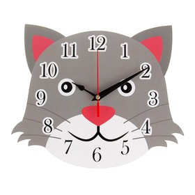 Часы настенные детские "Кот", плавный ход, 24 см
