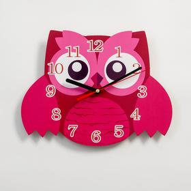 Часы настенные, серия: Детские, "Розовая сова", плавный ход, 24 х 24 см