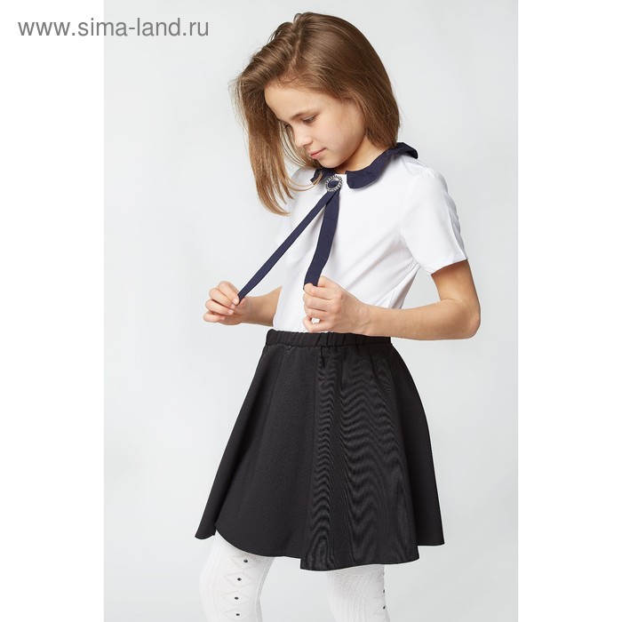 Блузка для девочки, цвет белый, рост 128 см (30) - Фото 1