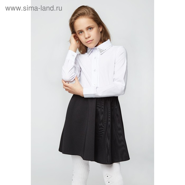 Блузка для девочки, цвет белый, рост 134 см (32) - Фото 1