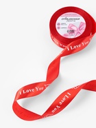Лента атласная «I Love You», 25 мм, 23±1 м, красная №026 - Фото 2