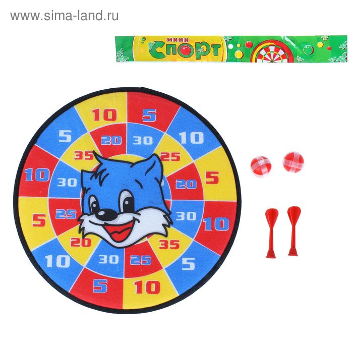 Дартс "Веселый кот", на липучках - Фото 1