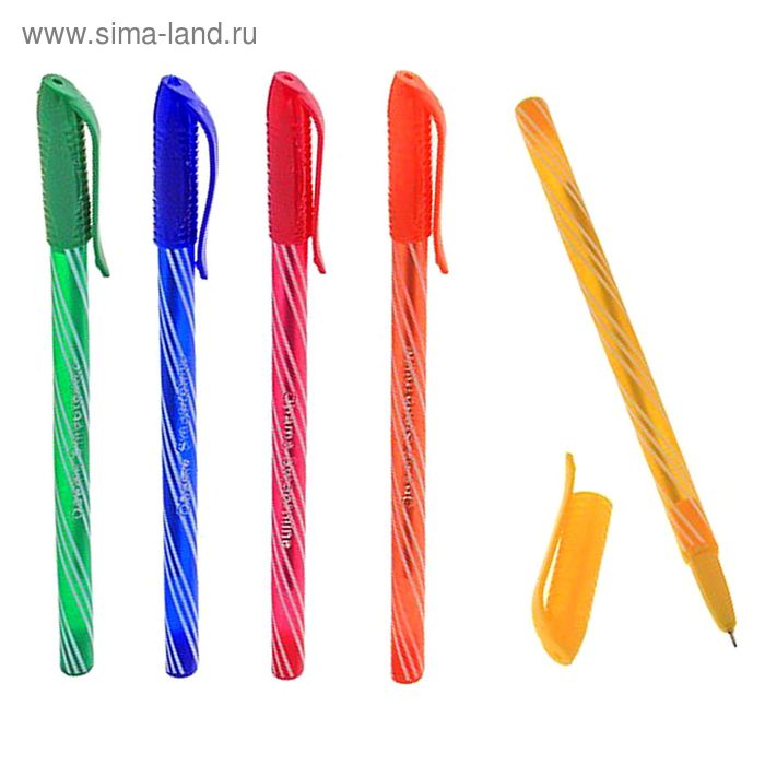 Ручка шариковая "Спираль" МИКС с колпачком, стержень синий - Фото 1