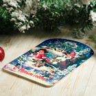 Доска разделочная сувенирная "С Новым годом. Дети и Снеговик", 27,5х19,5см - Фото 2