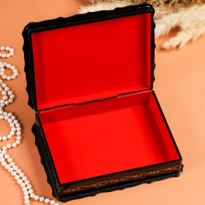 Шкатулка для украшений «Гонки на тройках», 17×23×6 см, лаковая миниатюра