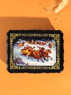 Шкатулка для украшений «Гонки на лошадях», 17×23×6 см, лаковая миниатюра - Фото 4