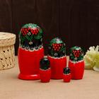 Матрёшка дерево «Снегири в рябине», чёрный платок, 5 кукольная, 15 -18 см - Фото 3