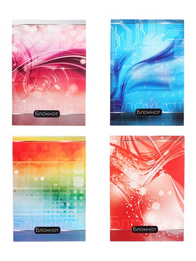 Блокнот А6, 40 листов в клетку на скрепке «Абстракция», обложка мелованный картон, МИКС