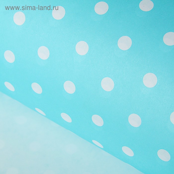 Бумага упаковочная глянцевая "Горох голубой", 0,7 х 1 м, 110 г/м2 - Фото 1